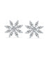 Фото #1 товара Elegant Bridal Holiday Marquise CZ Christmas Flower Snowflake Stud Earrings for Women's .925 Sterling Silver
