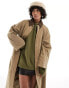 Only cord detail trench coat in camel