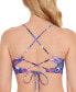 ფოტო #2 პროდუქტის Juniors' Floral-Print Tie-Back Bikini Top, Created for Macy's