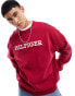 Фото #6 товара Tommy Hilfiger monotype embroidered sweatshirt in burgundy