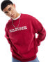 Tommy Hilfiger monotype embroidered sweatshirt in burgundy