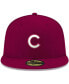 ფოტო #3 პროდუქტის Men's Cardinal Chicago Cubs Logo White 59FIFTY Fitted Hat