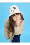 LCW ACCESSORIES Çiçekli Etiket Nakışlı Kız Çocuk Kadife Bucket Şapka