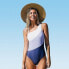 Фото #1 товара Women's Color Block One Shoulder One Piece Swimsuit - Cupshe-Purple-Medium