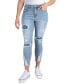 ფოტო #1 პროდუქტის Juniors' High-Rise Distress Curvy Crop Jeans