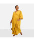 Plus Size Bette Linen Ballon Sleeve Maxi A Line Dress