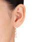 ფოტო #2 პროდუქტის Cultured Freshwater Pearl (4 - 8-1/2mm) & White Topaz (1/4 ct. t.w.) Graduated Drop Earrings in Yellow Rhodium-Plated Sterling Silver