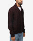 Фото #3 товара Men's Shawl Collar Cable Knit Cardigan