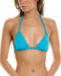 Фото #1 товара Trina Turk Ripple Triangle Bikini Top Women's Blue 8