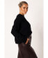 ფოტო #3 პროდუქტის Women's Arlette Textured Knit Sweater - Black