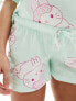 Фото #5 товара ASOS DESIGN Maternity bunny oversized tee & short pyjama set in green