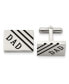 Фото #1 товара Запонки Chisel Stainless Steel Polished Enameled Dad Rectangle Cufflinks.