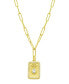 14K Gold-Plated Paperclip Evil Eye Tablet Necklace