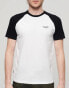 Superdry Cotton essential logo baseball t-shirt in optic/black