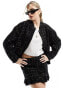 Фото #1 товара Mango oversized co-ord tweed bomber in black