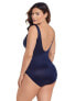 Miraclesuit Womens Plus Size Solid Crossover One-Piece Swimsuit, Midnight, 24W