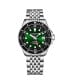 1009 Men's Automatic Dive Watch with Swiss Automatic Movement, Stainless Steel Case, Stainless Steel Beaded Bracelet