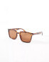 ASOS DESIGN square sunglasses with slim frames with smoke lens in dark tortoiseshell