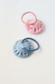 PACK OF TWO DENIM FLOWER SCRUNCHIES