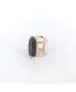 Sanctuary Project Semi Precious Black Howlite Oval Statment Ring Gold