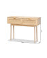 Фото #4 товара Baird Mid-Century Modern Finished Wood and Rattan 2 Drawer Console Table