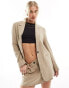 ASOS DESIGN single breasted blazer in taupe stripe Braungrau gestreift, L - фото #2