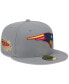 ფოტო #2 პროდუქტის Men's Gray New England Patriots Color Pack 59FIFTY Fitted Hat