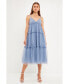 Фото #2 товара Women's Tulle Contrast Midi Dress