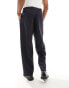 Фото #5 товара Selected Homme wide leg suit trouser in navy