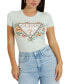 ფოტო #1 პროდუქტის Women's Triangle Floral Logo Embellished T-Shirt