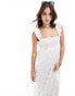 Фото #2 товара Nobody's Child Maya embroidered midaxi dress in white