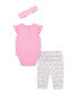Baby Girls Butterfly Bodysuit Pant Set with Headband