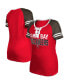 ფოტო #1 პროდუქტის Women's Red Tampa Bay Buccaneers Raglan Lace-Up T-shirt