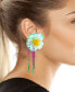 ფოტო #3 პროდუქტის Faux Stone Flower Fringe Chandelier Earrings