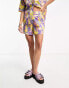 Фото #2 товара Noisy May beach shorts co-ord in purple 70s floral