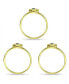 ფოტო #3 პროდუქტის Cubic Zirconia Evil Eye Trio 18K Gold Plate & Silver Plate Stack Ring, Set of 3 Rings