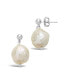 ფოტო #2 პროდუქტის Women's Large Baroque Pearl Drop Stud Earrings