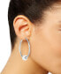 ფოტო #2 პროდუქტის Crystal Pavé Fireball Medium Hoop Earrings, 1-5/8"