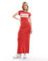 COLLUSION motocross fitted maxi dress in red Красный, 34 - фото #1