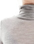 & Other Stories fine knit roll neck long sleeve jumper in grey