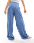 Фото #4 товара Vero Moda wide leg trousers in medium blue chambray