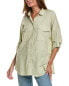 Isla Ciel Linen-Blend Shirt Women's Yellow S