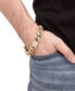 Фото #2 товара Men's Cubic Zirconia Curb Link Chain Bracelet in 14k Gold-Plated Sterling Silver