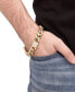 Men's Cubic Zirconia Curb Link Chain Bracelet in 14k Gold-Plated Sterling Silver