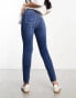 Pull&Bear – Skinny-Jeans in Dunkelblau mit mittelhohem Bund Синий, 32 - фото #2