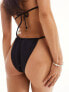 Фото #3 товара COLLUSION textured thong bikini bottom in black