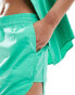 Mango elasticated waist co-ord shorts in green