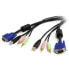 Фото #2 товара StarTech.com 6 ft 4-in-1 USB VGA KVM Switch Cable with Audio and Microphone - Black - 500 g - 22 mm - 251 mm - 326 mm - 475 g