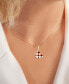 ფოტო #2 პროდუქტის Enamel Heart Checkerboard Pattern Pendant Necklace in 14k Gold-Plated Sterling Silver, 13" + 2" extender