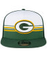 Men's White, Green Green Bay Packers Striped A-Frame 9FIFTY Trucker Snapback Hat